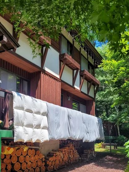 天気の良い日にはお布団を干しています