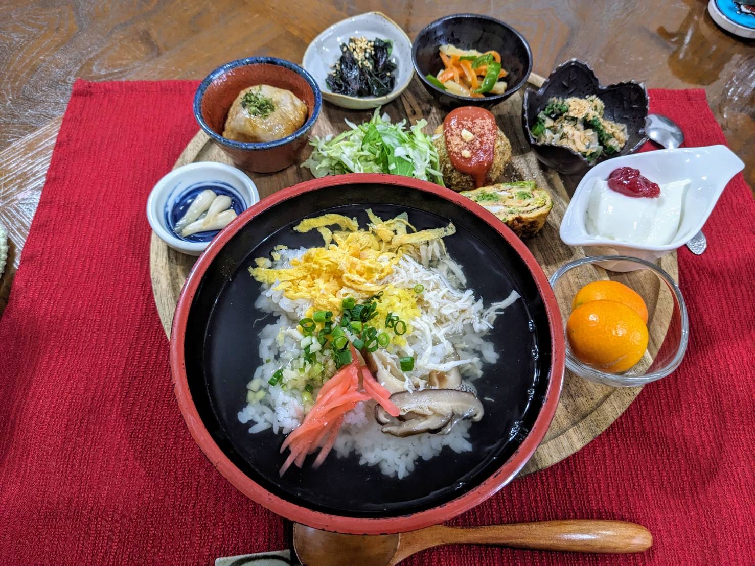 朝食(鶏飯)