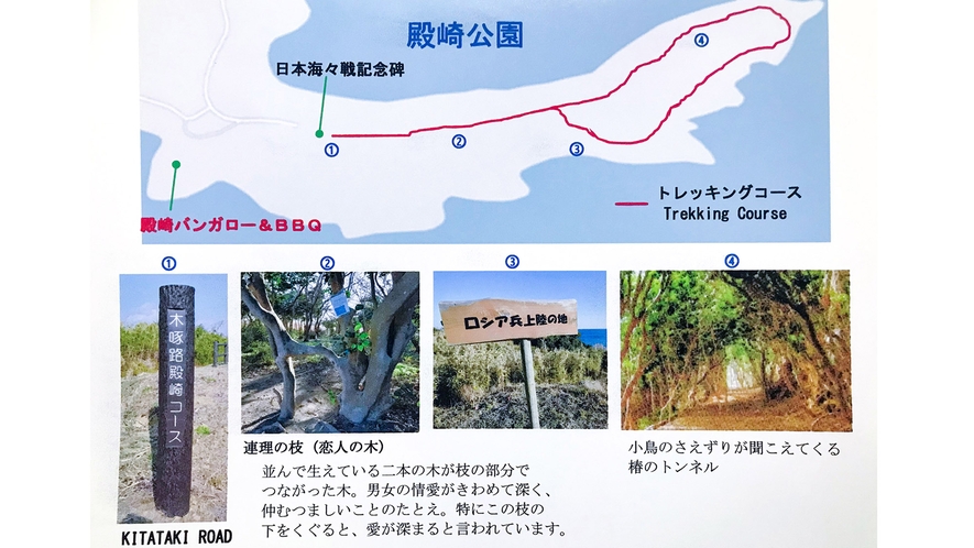 ・【マップ】殿崎公園の、見どころ沢山のトレッキングコース