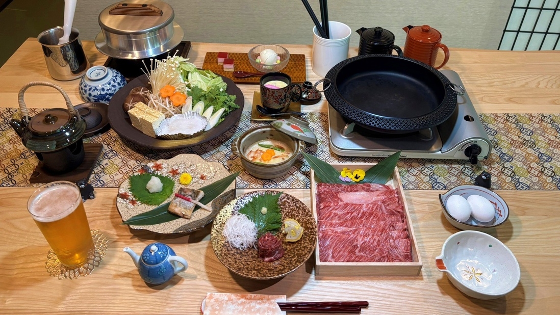 【グループ割】【本館】3名様以上で割引！地肉たっぷり♪あか牛を使った小杉鍋プラン★一泊二食付