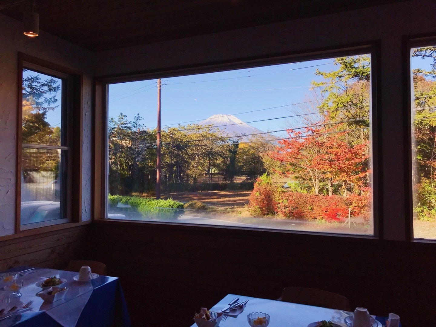 ダイニングルームから富士山見えます