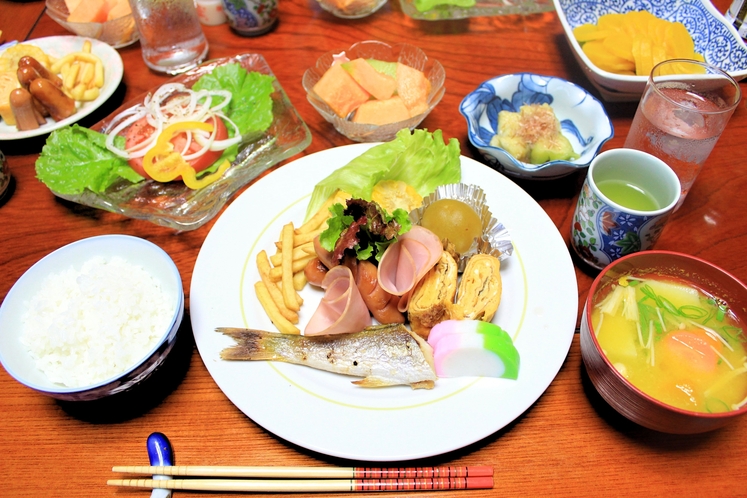 ご朝食一例　朝から栄養満点！