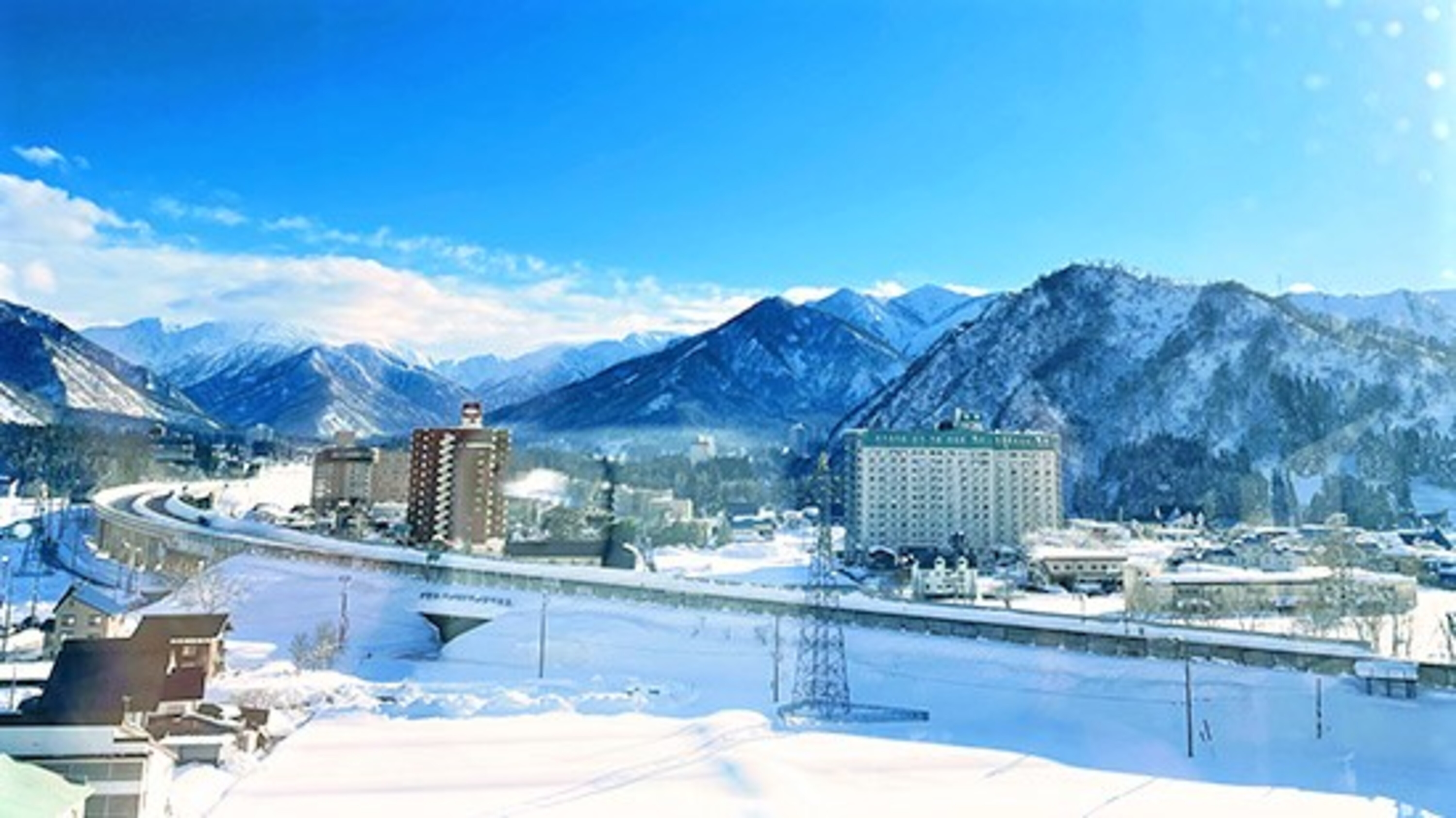 越後湯沢の雪景色