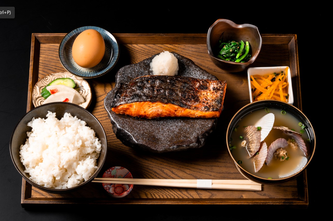 切り銀鮭の炭火焼御膳