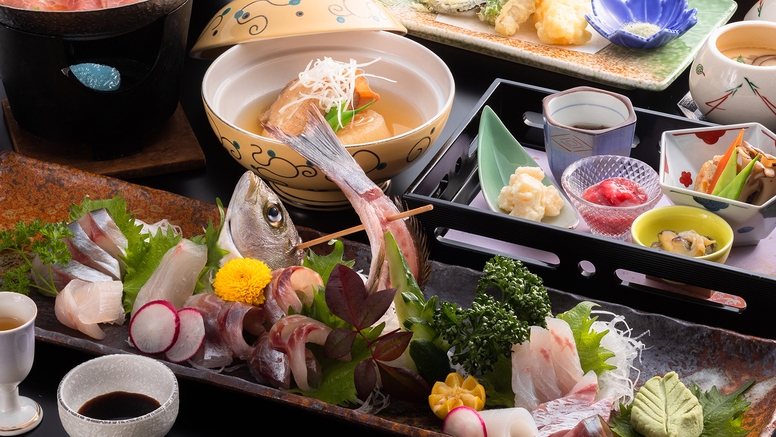 【直前割】思い立ったら天橋立へ★せっかくだからお刺身を少し豪華に！「皿盛り付き会席」