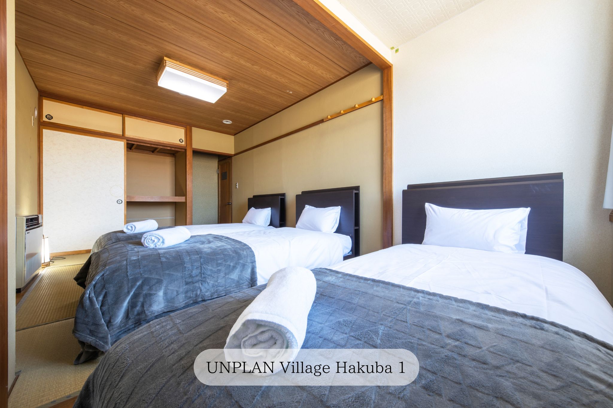 【unplan village hakuba】トリプルルーム（共有バスルーム）