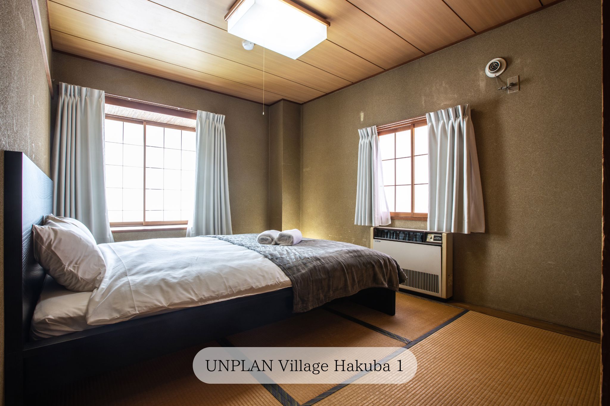 【unplan village hakuba】ダブル＋1布団ルーム（共有バスルーム）