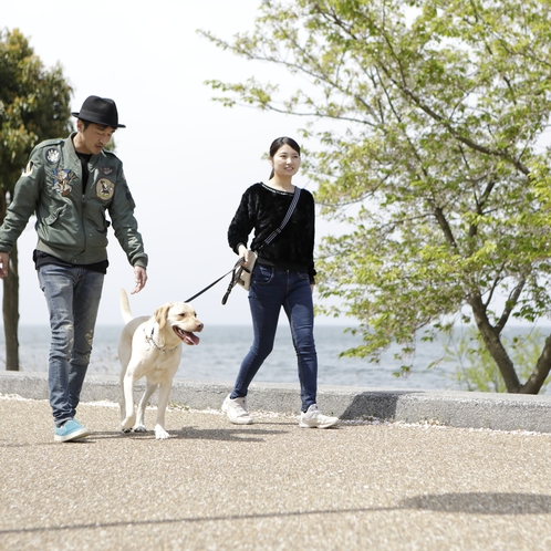 当館より徒歩5分の豊公園。愛犬とのお散歩に最適です。