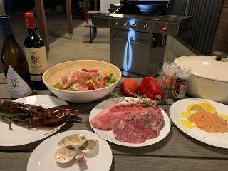 グランピングコテージ【サウナ付き温泉付きプラン】　豪華ステーキＢＢＱ（夕朝）
