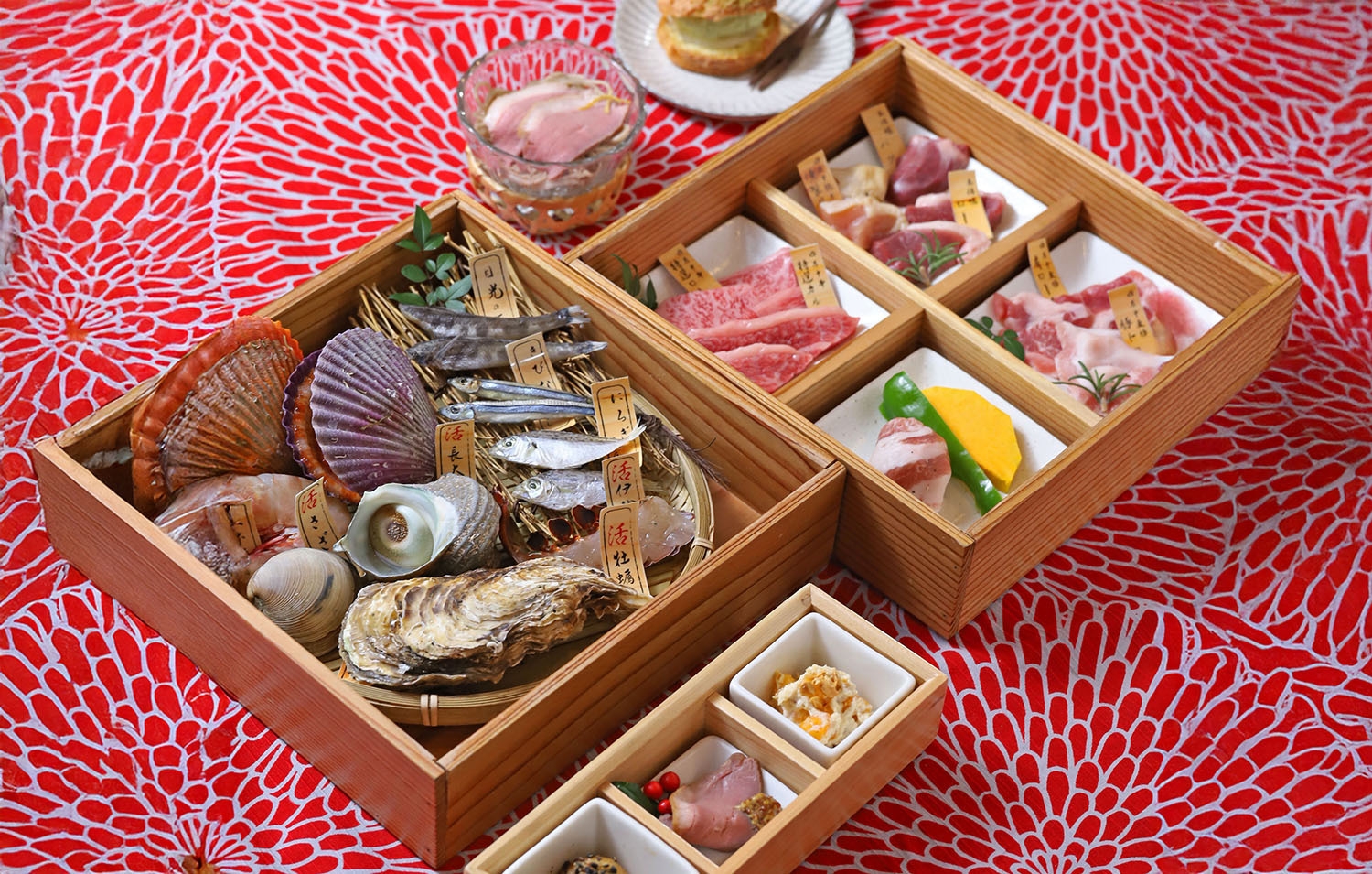 【四万十山海会席】重箱の山の幸と海の幸を焼きながら楽しむ
