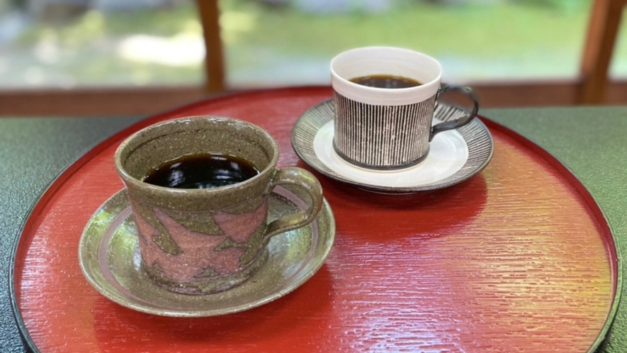 清水焼のカップで京コーヒーをご提供♪※朝食時のみ提供