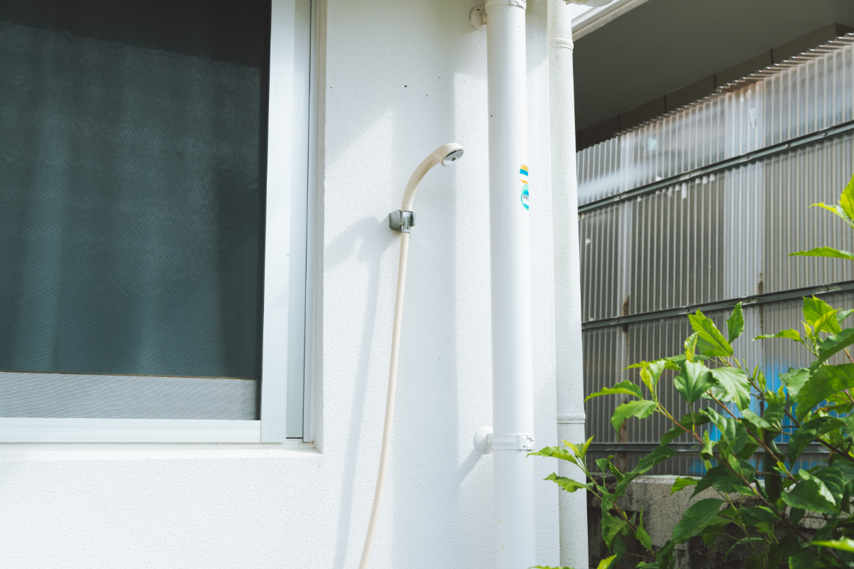 外温水シャワー