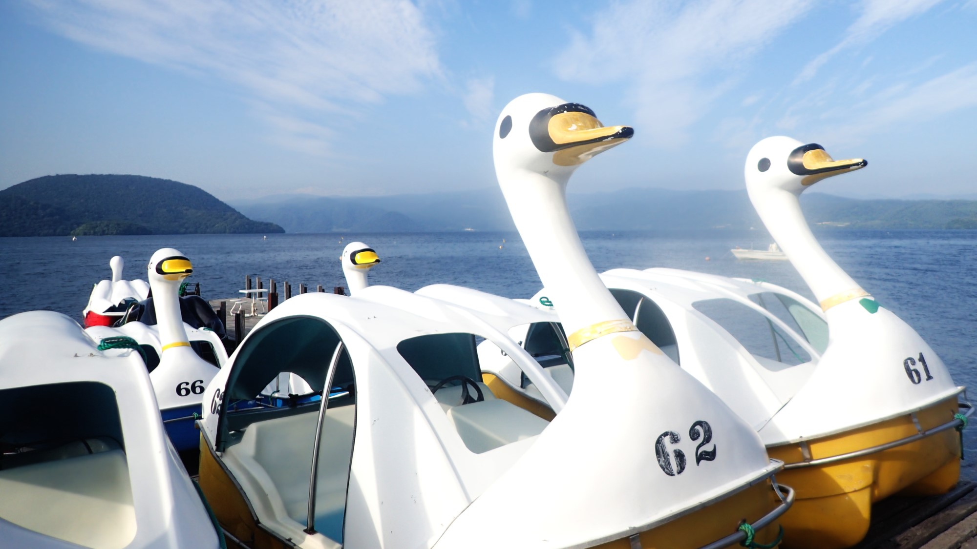 【周辺観光「中禅寺湖」／当館すぐ目の前】毎年9/5にスワンボートレースが行われるほど人気