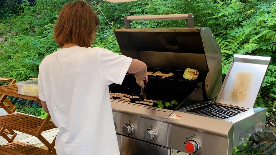 全室BBQのコンロ付き♪