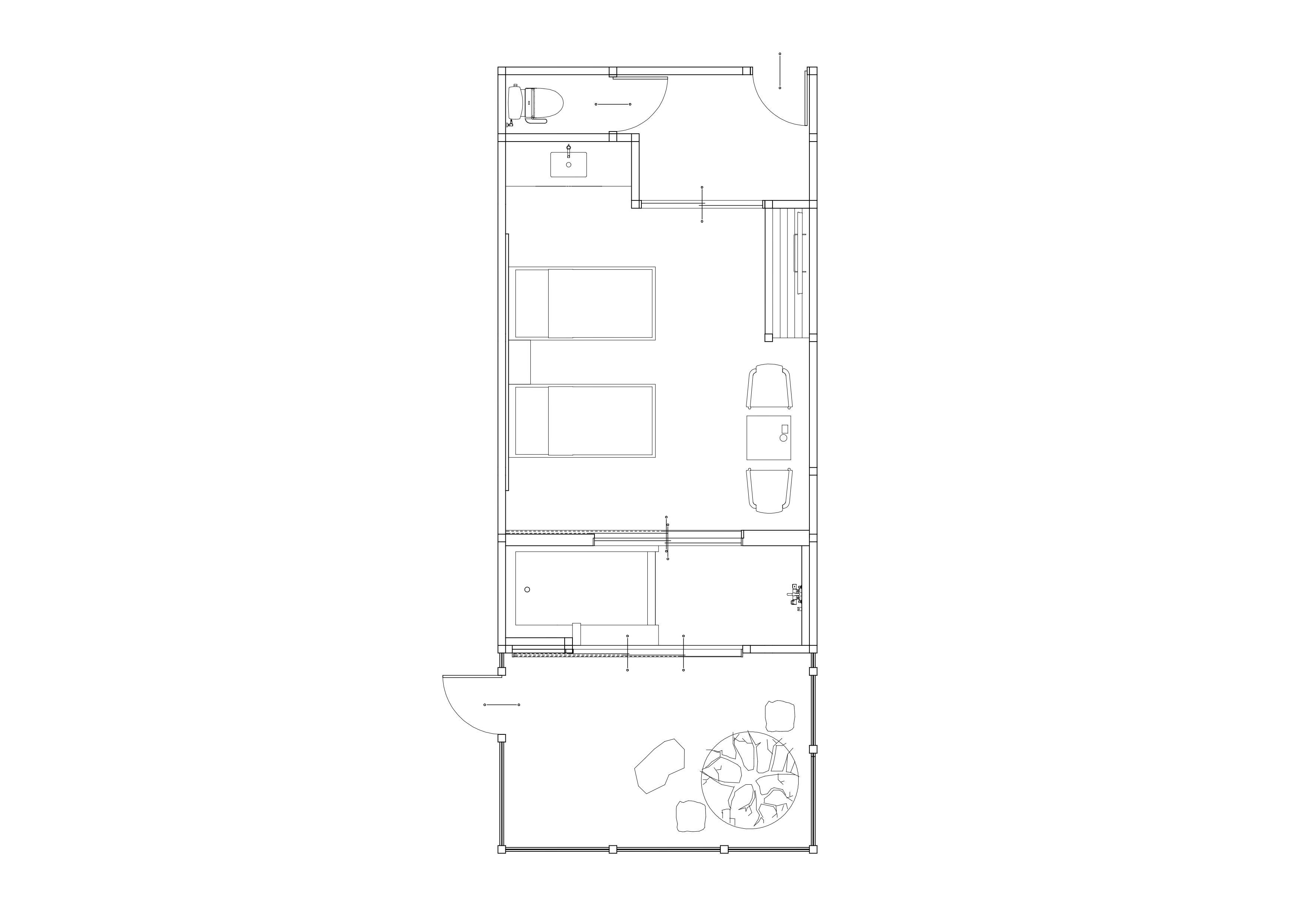 半露天風呂付お部屋（1階、ベッドルーム）
