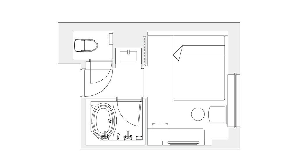ダブルルームの見取図