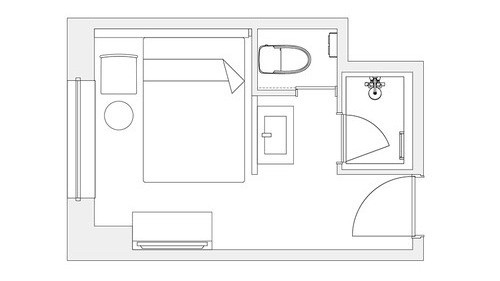スタンダードシャワーブースタイプの見取図