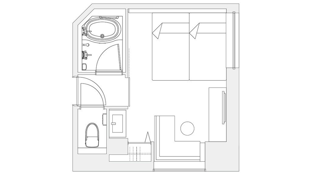 ツインルームの見取図