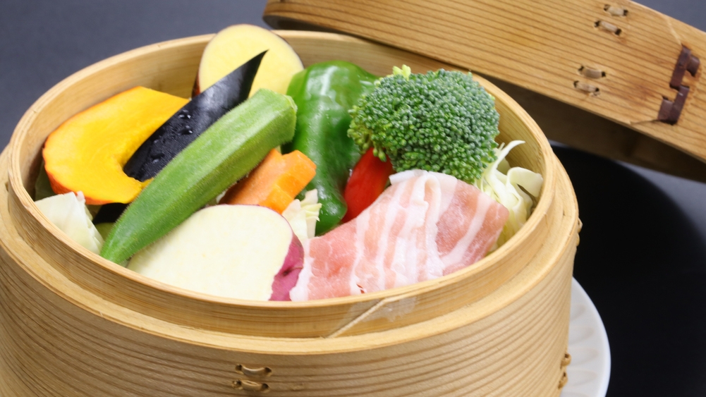 【せいろ蒸し】女性に人気☆彩り豊かな野菜と鶏を蒸して味わうヘルシーディナー♪2食付き