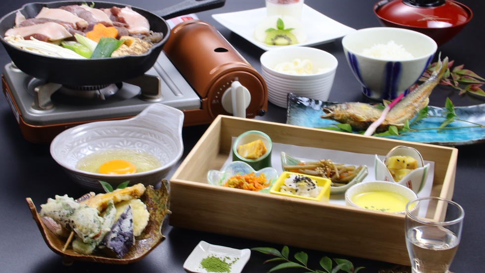 【猪肉・すき焼き】山のご馳走を堪能♪特製割り下で味わうジビエすき焼き☆2食付き