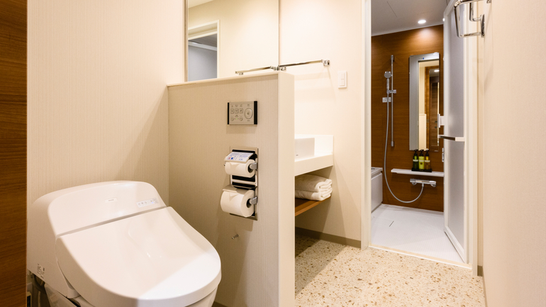 浴室スペースのイメージ。洗い場付のバスルームはカップル、ファミリー利用にオススメ