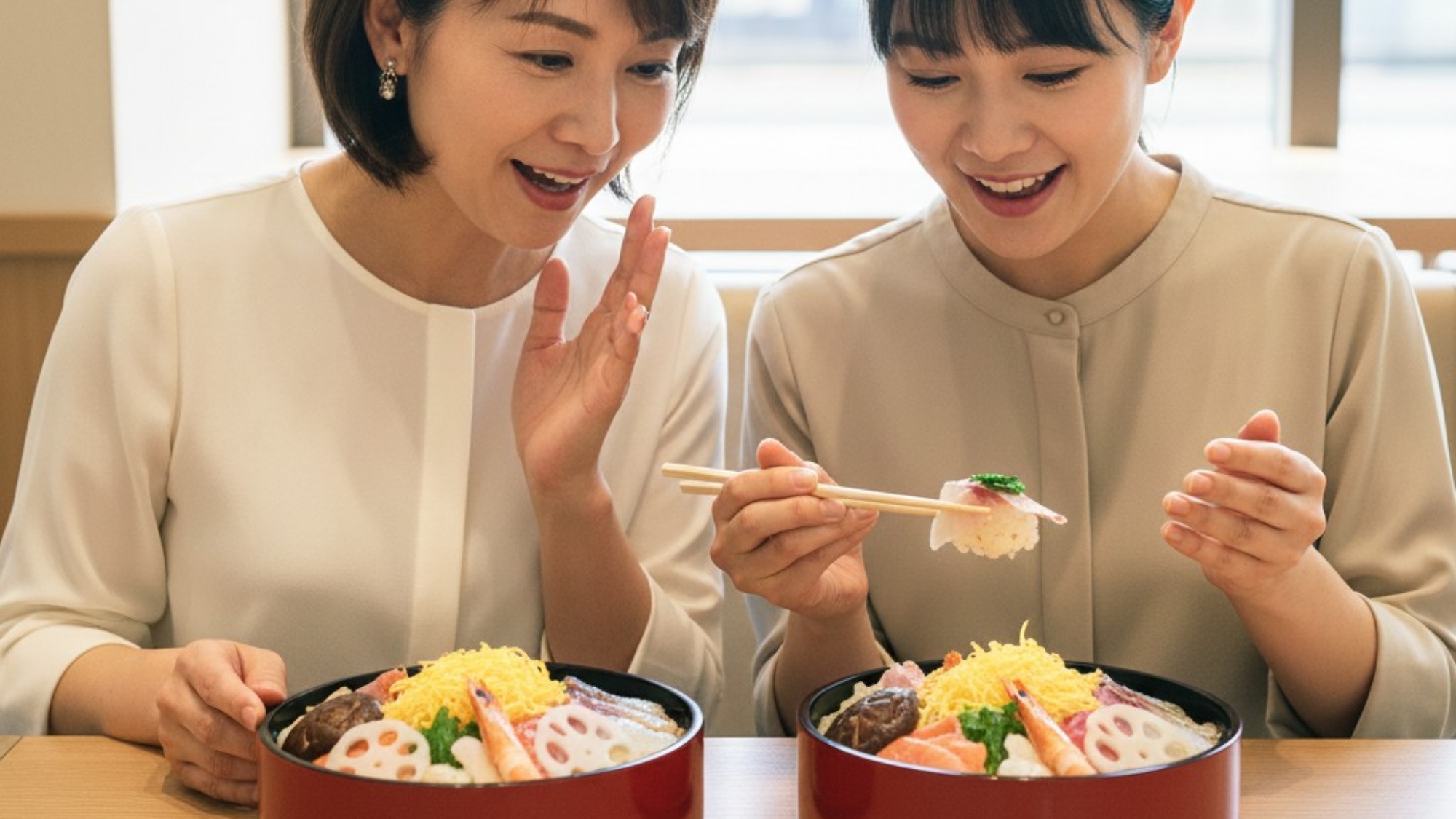 ホテル近くで「岡山ばら寿司」を堪能！　※イメージ