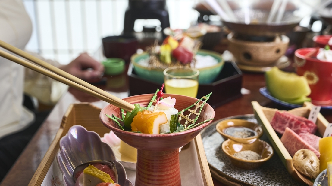 くまもと県産和王と味彩牛を食べ比べ肥後会席プラン【夕朝食付き】