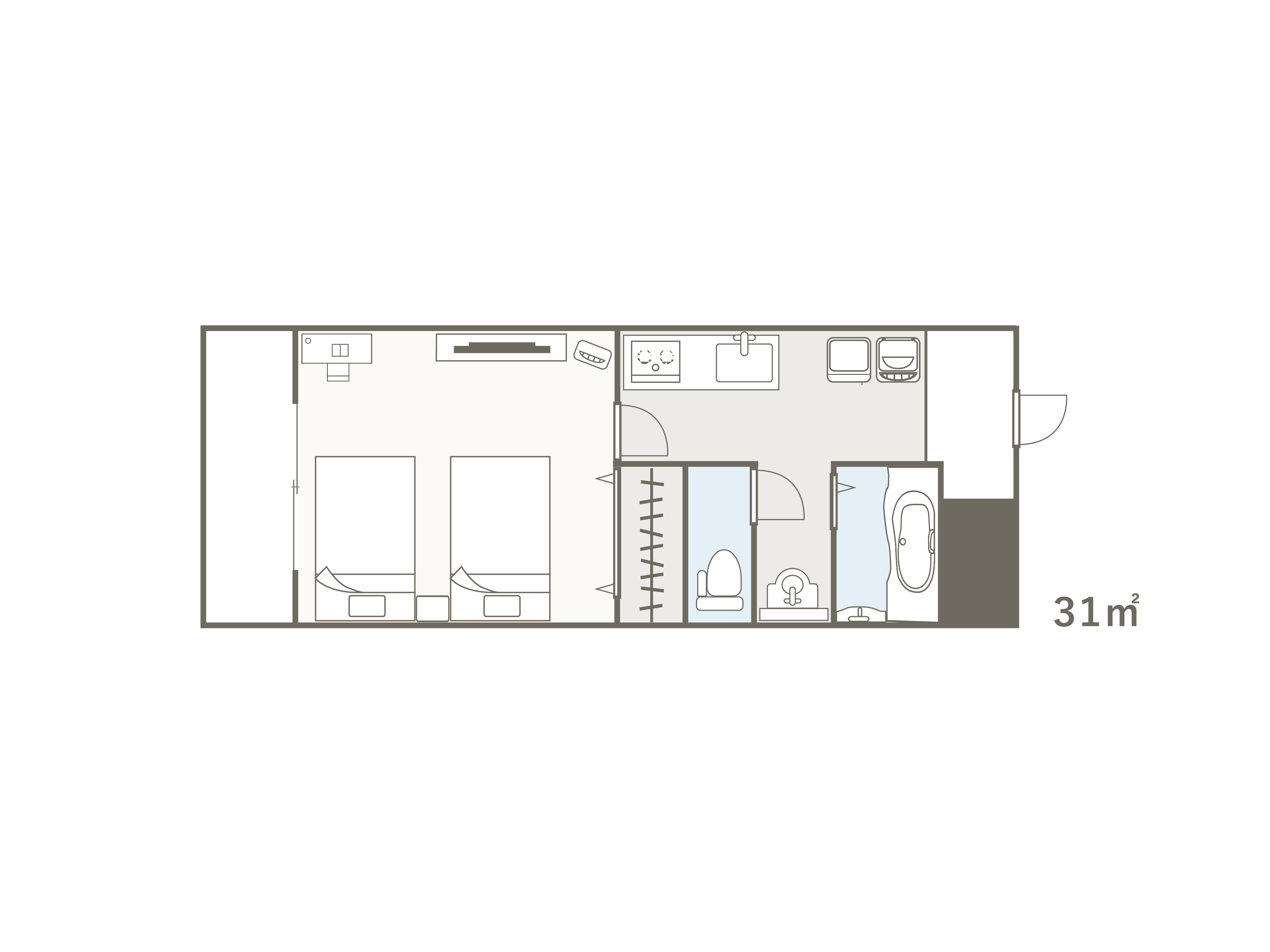 スタンダードツイン　部屋図