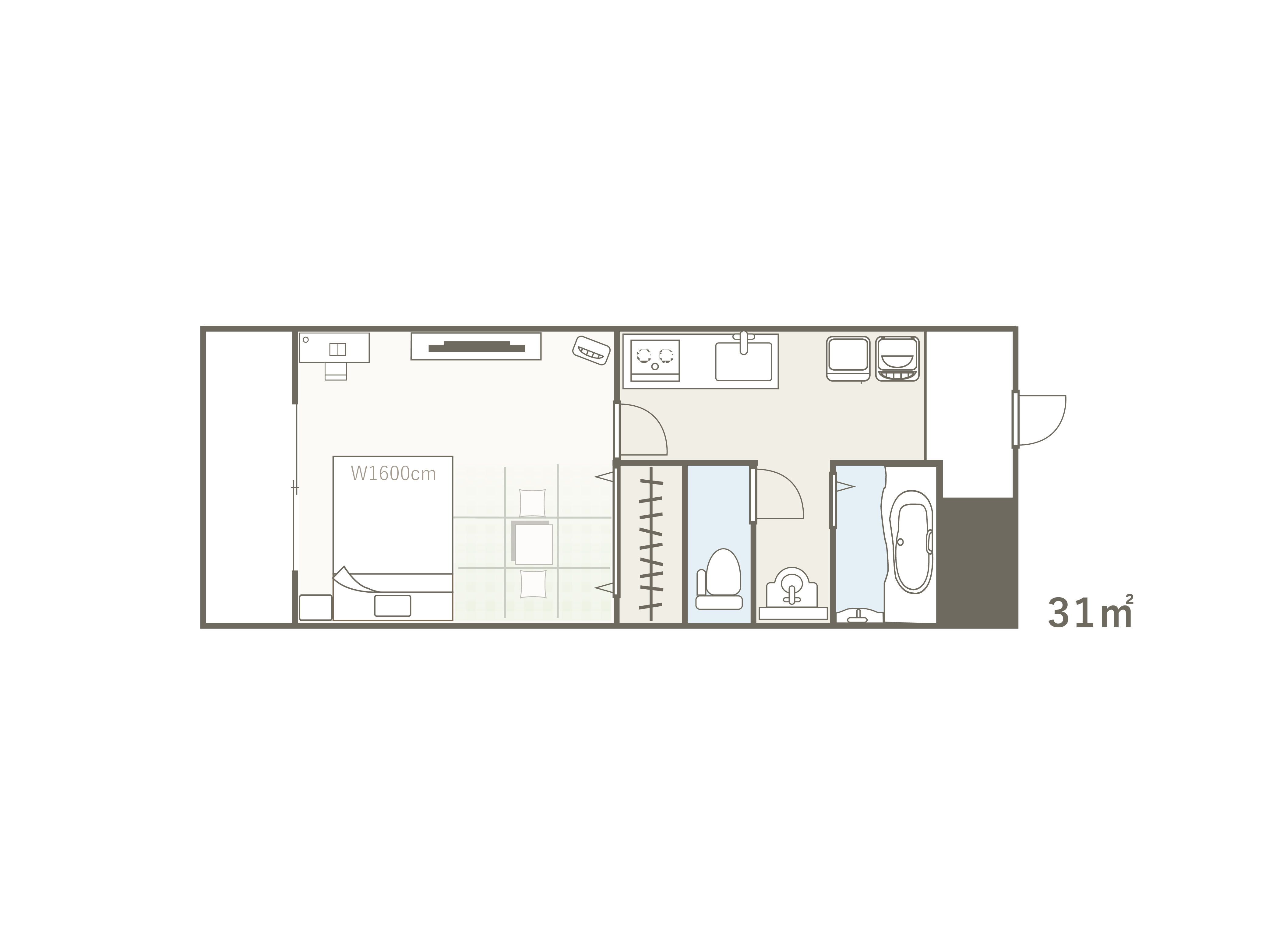 スタンダードダブル　部屋図