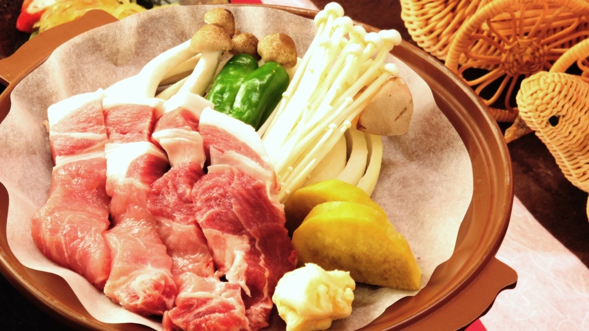 【スタンダード】じゅうじゅう♪信濃みゆきポーク陶板焼き＆野沢お袋の味［1泊2食付］