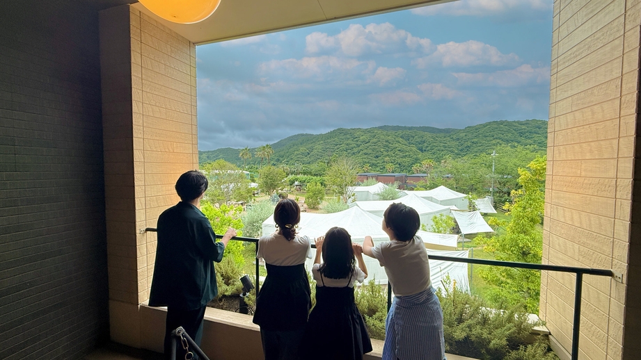 【1日3部屋限定】ホテル棟バルコニー確約プラン　1泊2食ＢＢＱ＆フリードリンク付　夕食17時スタート