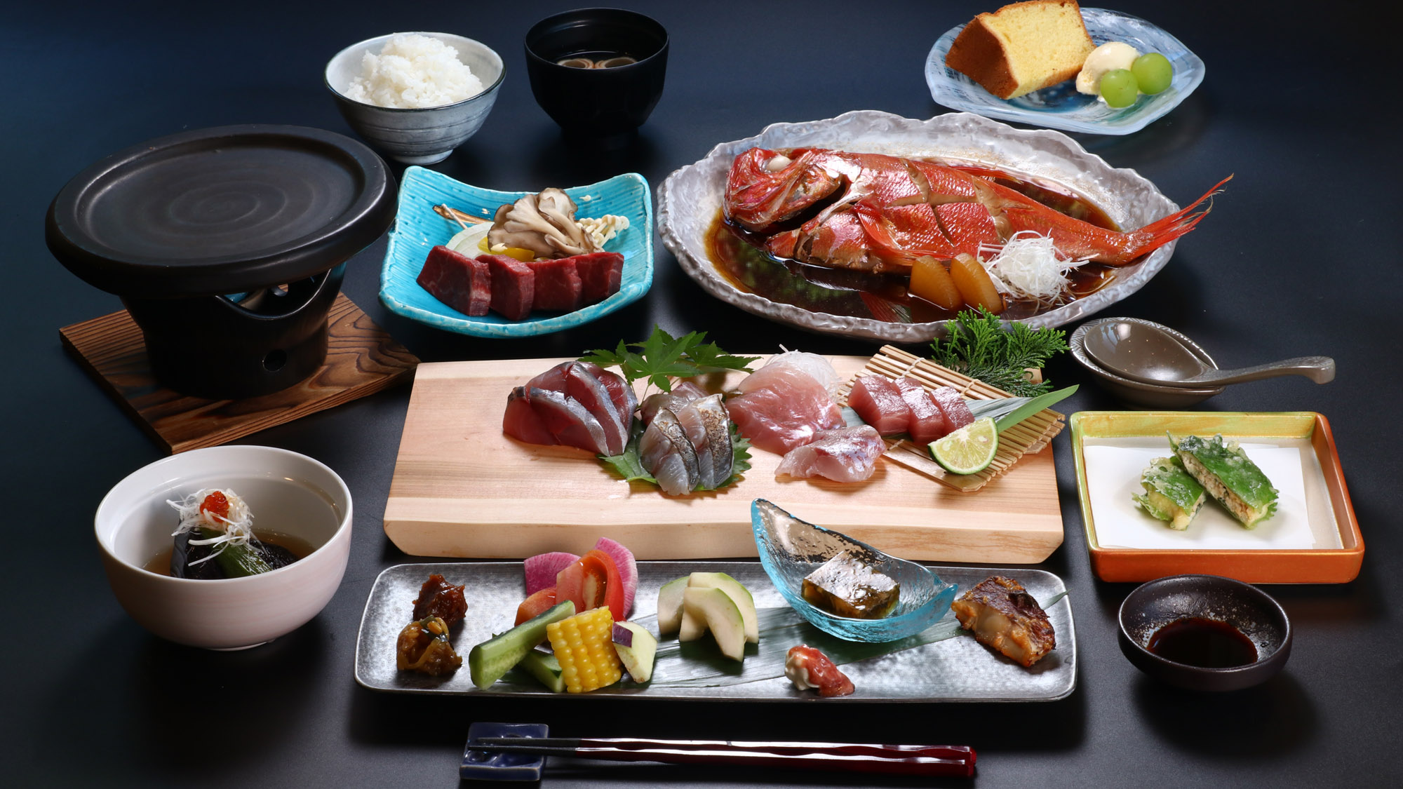 食事_スタンダード創作会席料理一例。*