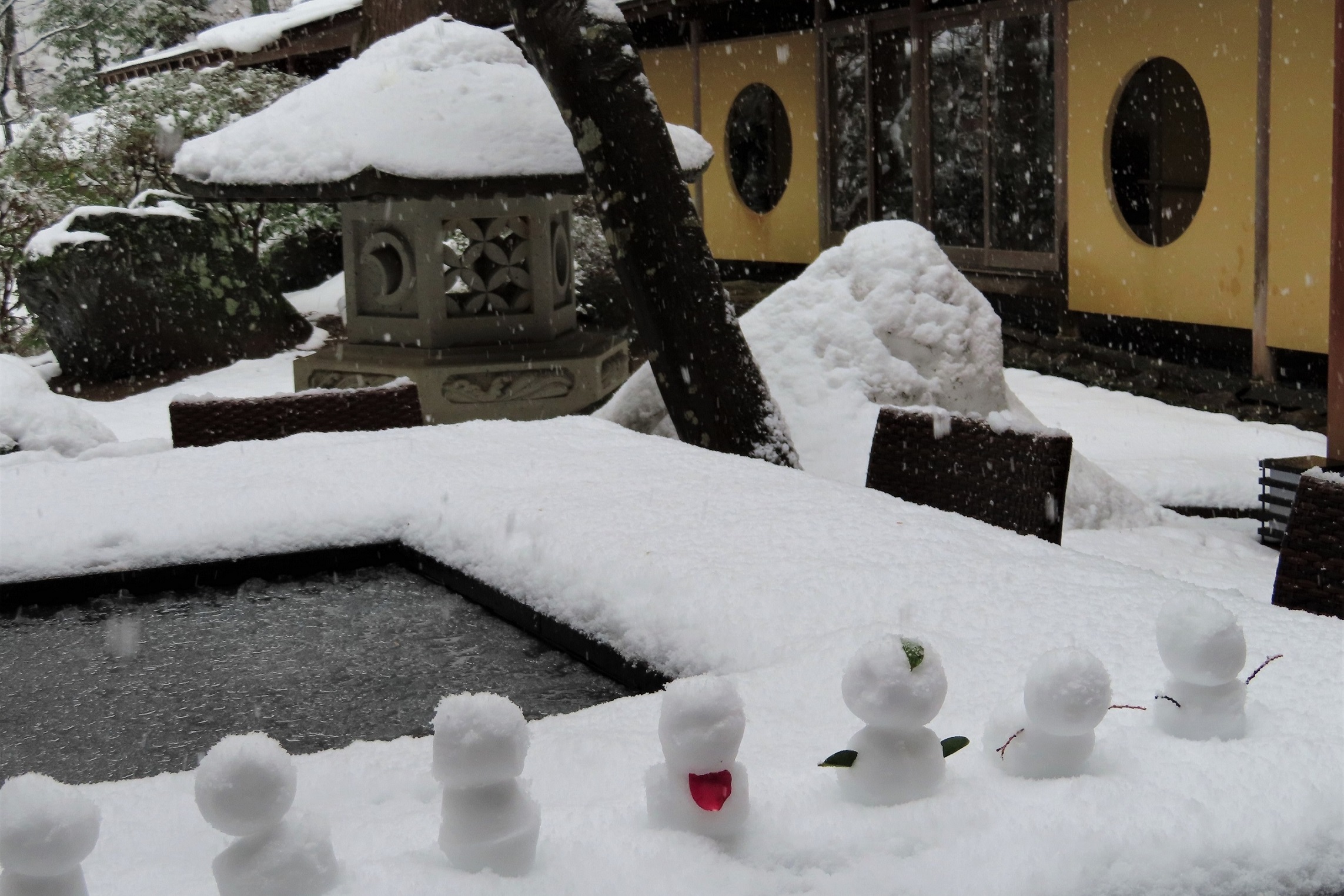 【雪遊び】雪だるま作ってみました（2月上旬）