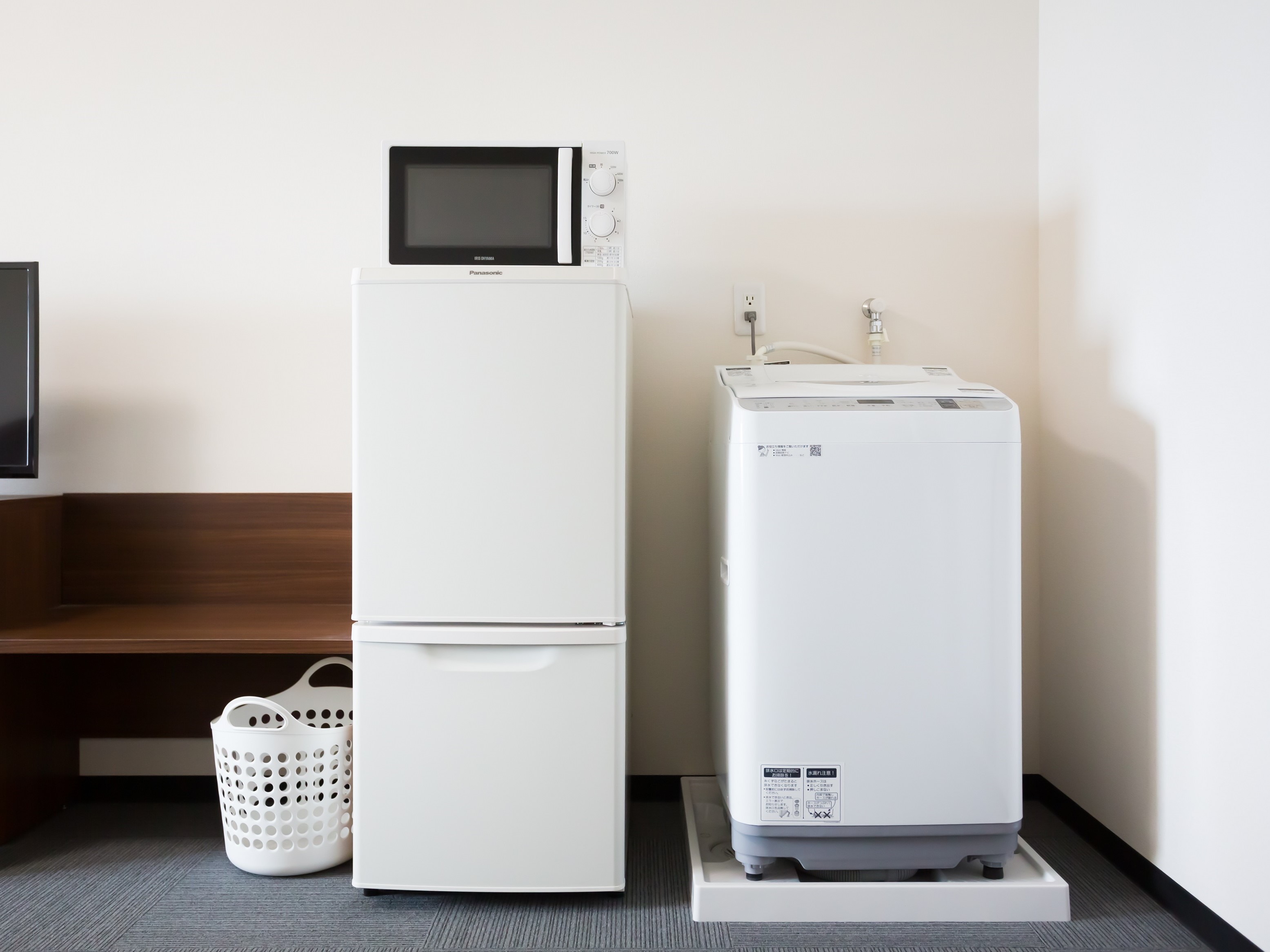 全室に乾燥機能付き洗濯機・電子レンジ・冷蔵庫・空気清浄機