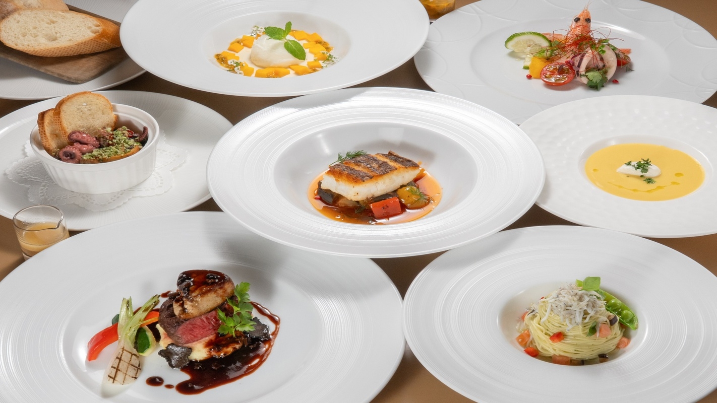 【アイランドグリル特別フルコース】江ノ島グルメ旅｜華やかな贅沢フルコースを堪能＜夕食・朝食BOX付＞