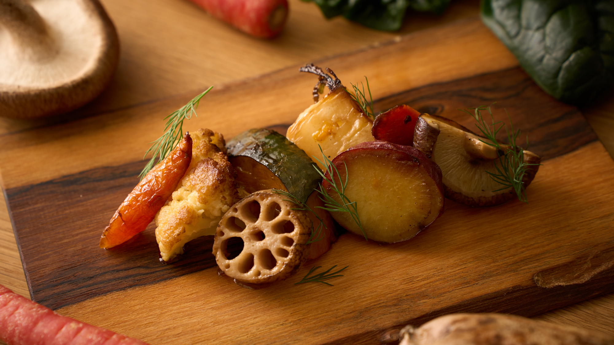 本日の地物野菜グリエ又はお魚のグルエ　こかりあん夕食創作御膳　