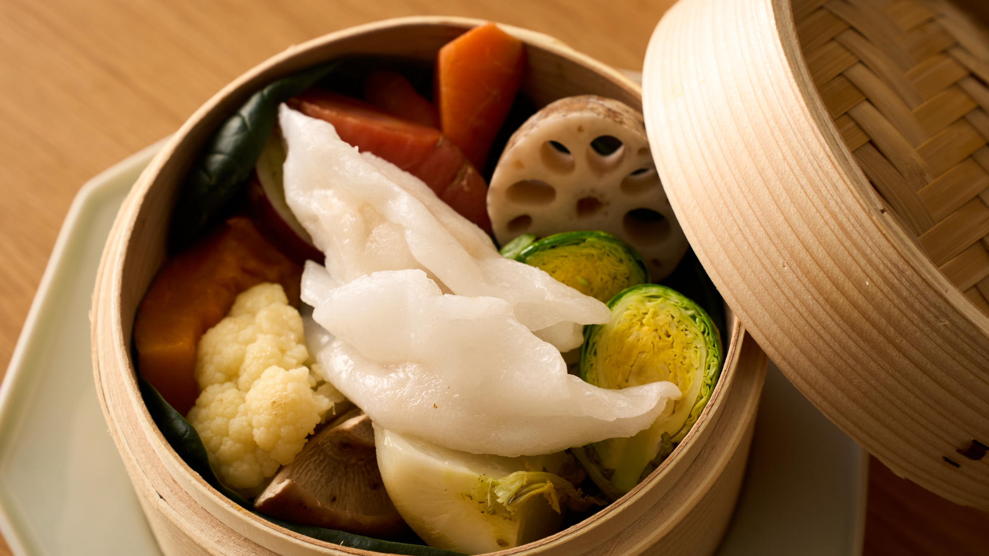 こかりあん夕食創作御膳　野菜の蒸し物