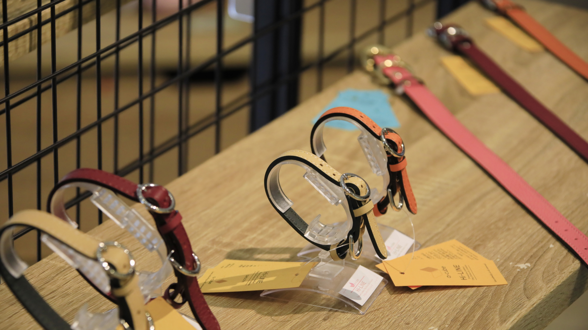 売店｜カラーバリエーション豊かな首輪やリードなどもご用意しています。