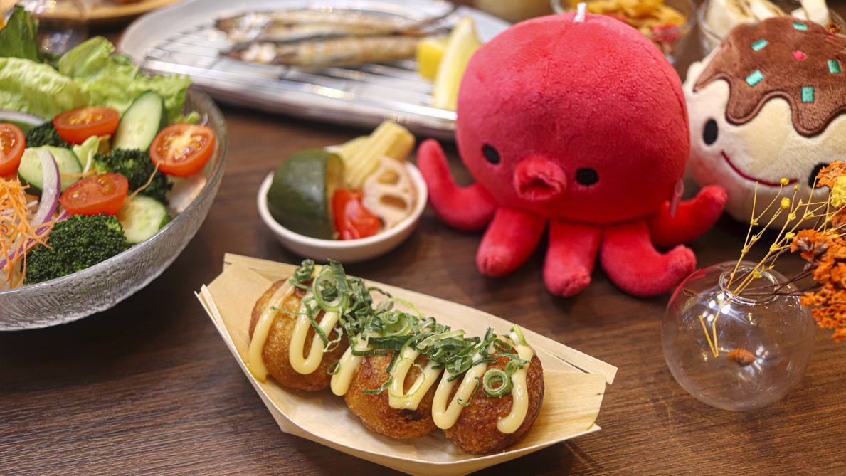 朝食　たこ焼き