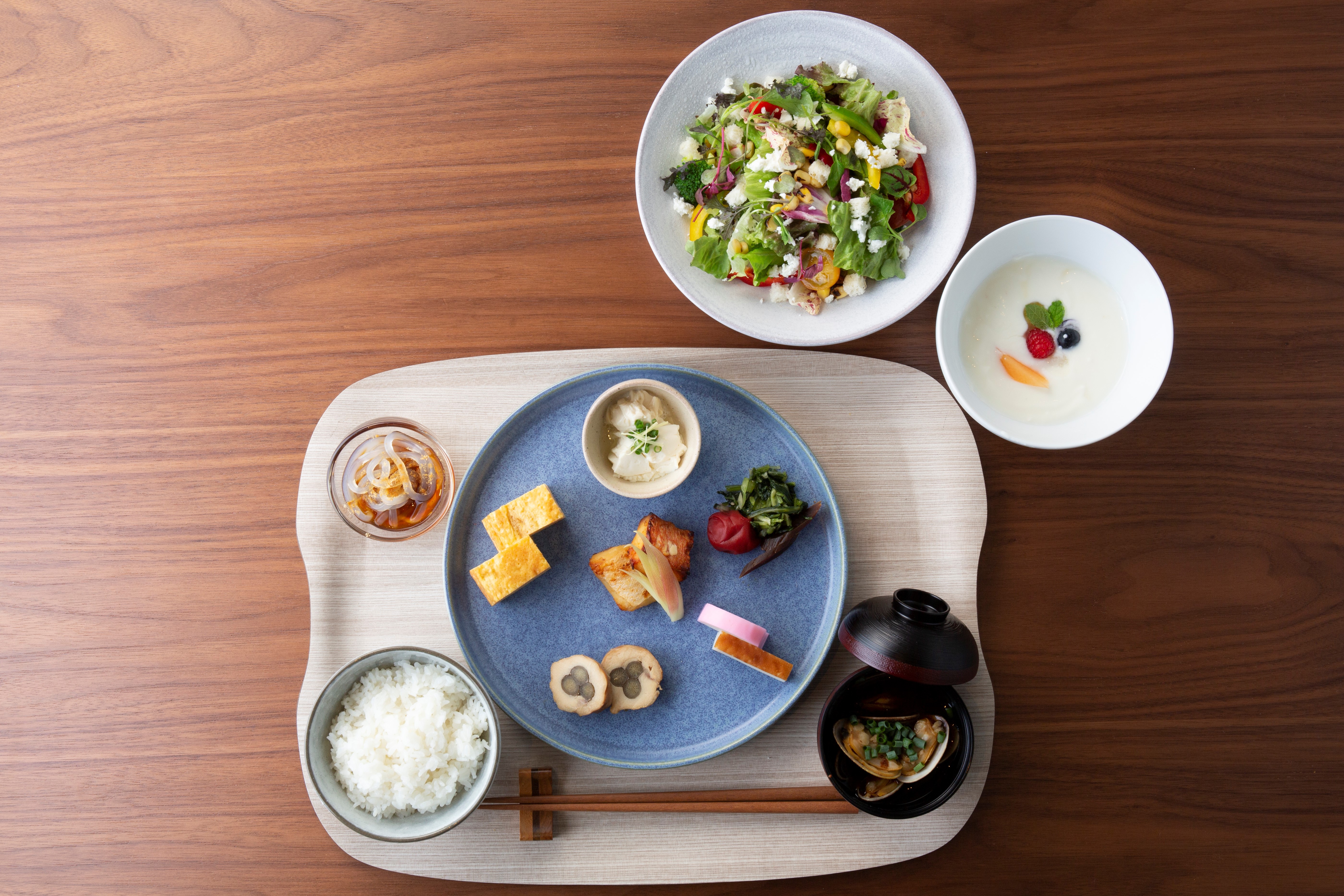 【朝食】和食は限定30食　愛知の米や味噌を始め、こだわりの食材使った数量限定の和食