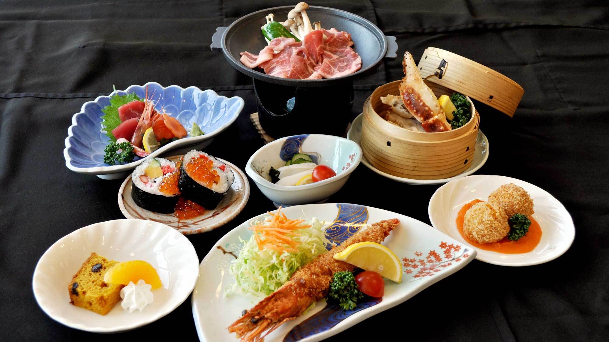 【温泉×海の幸を大満喫♪】蒸したてタラバ蟹＆名物「大蛯（えび）料理」を味わう贅沢プラン（夕朝食付）