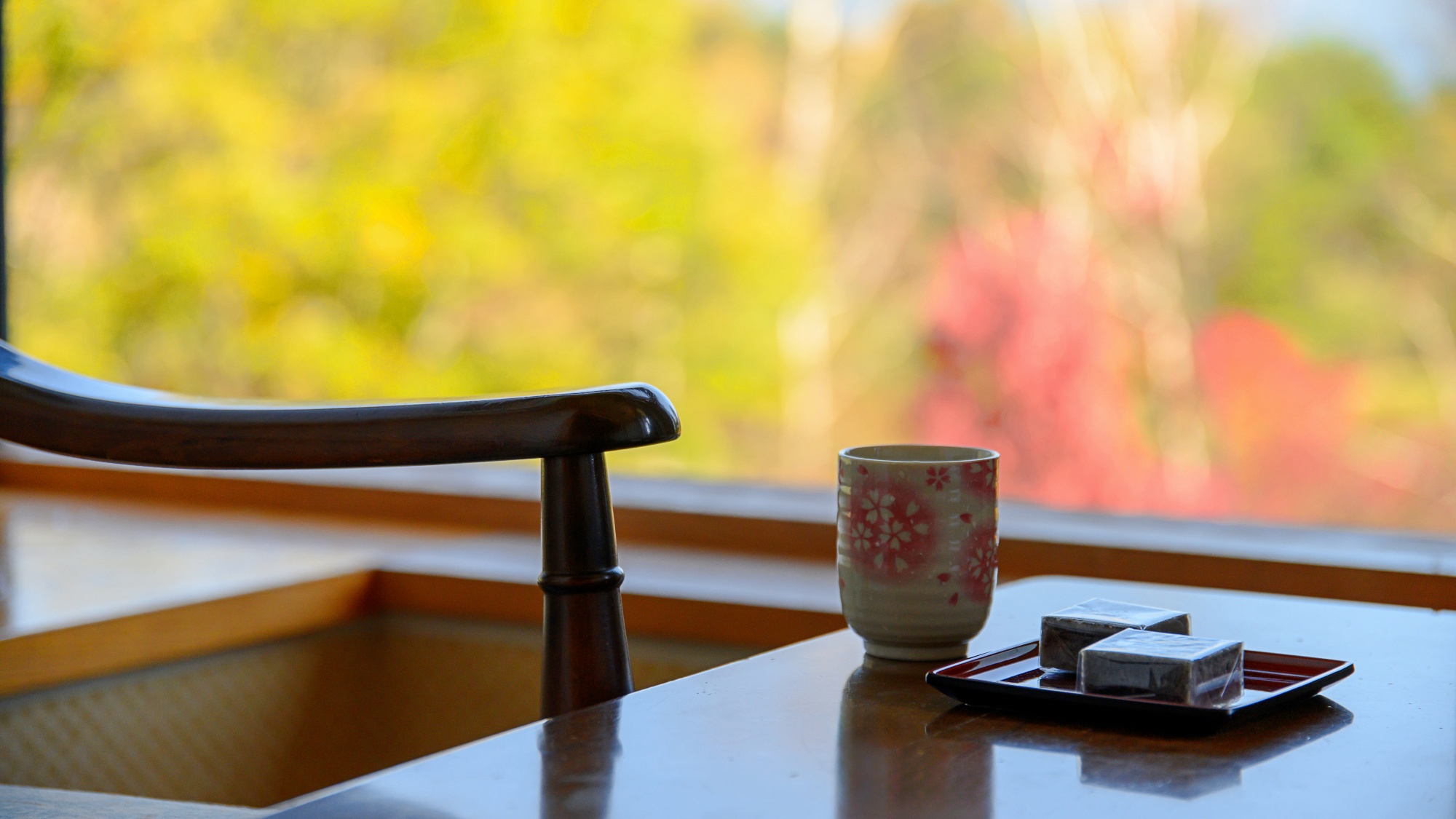 *【LAKE＆FORESTview湖畔側/和室8畳】新緑、紅葉、雪景色と季節の移ろいを楽しむ広縁