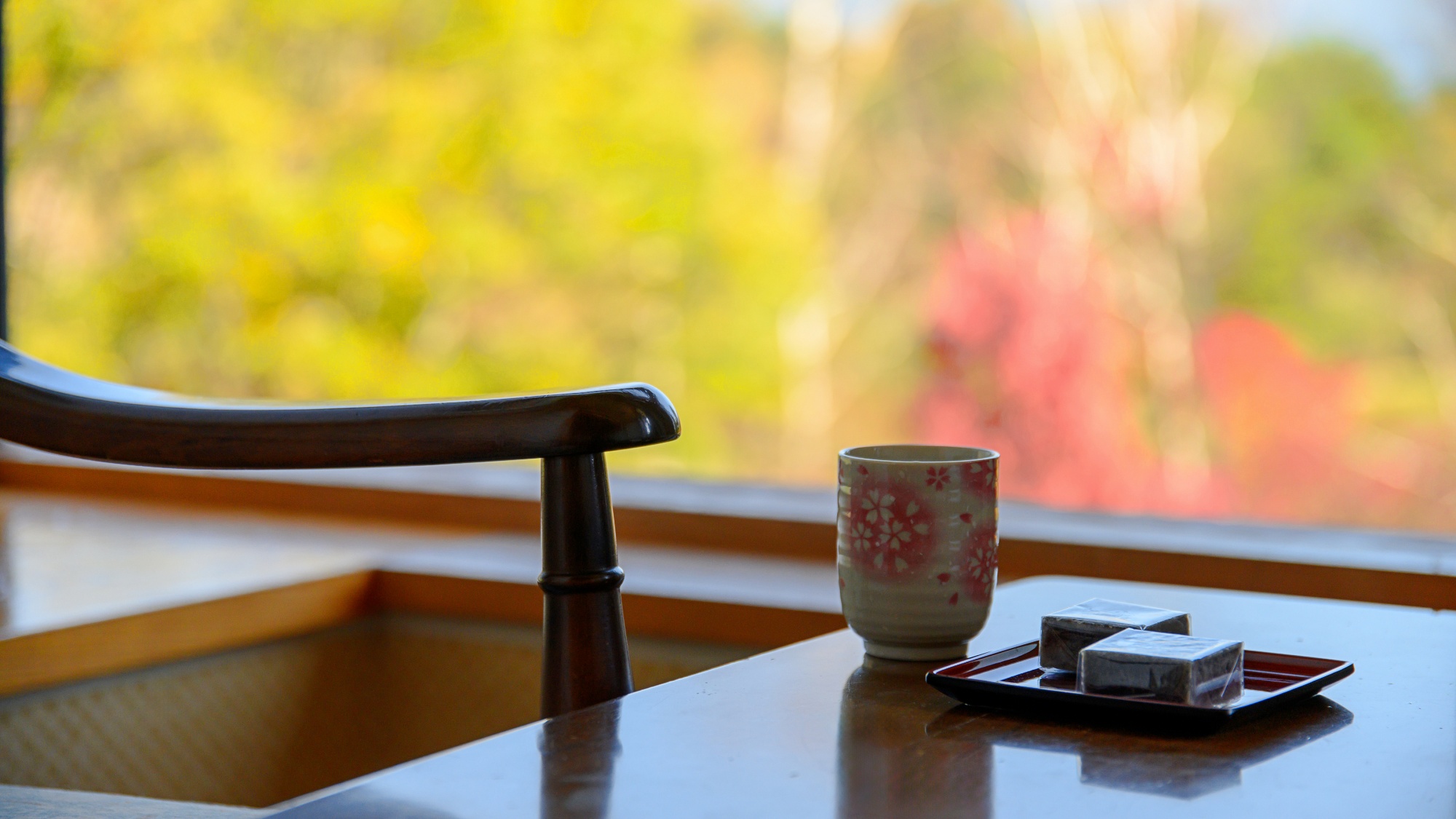 *【LAKE＆FORESTview湖畔側/和室8畳】新緑、紅葉、雪景色と季節の移ろいを楽しむ広縁