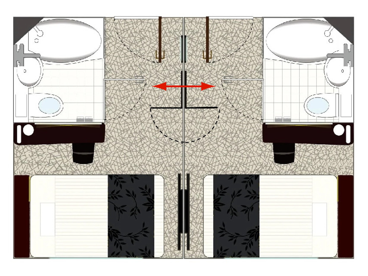 コネクティングルームレイアウト