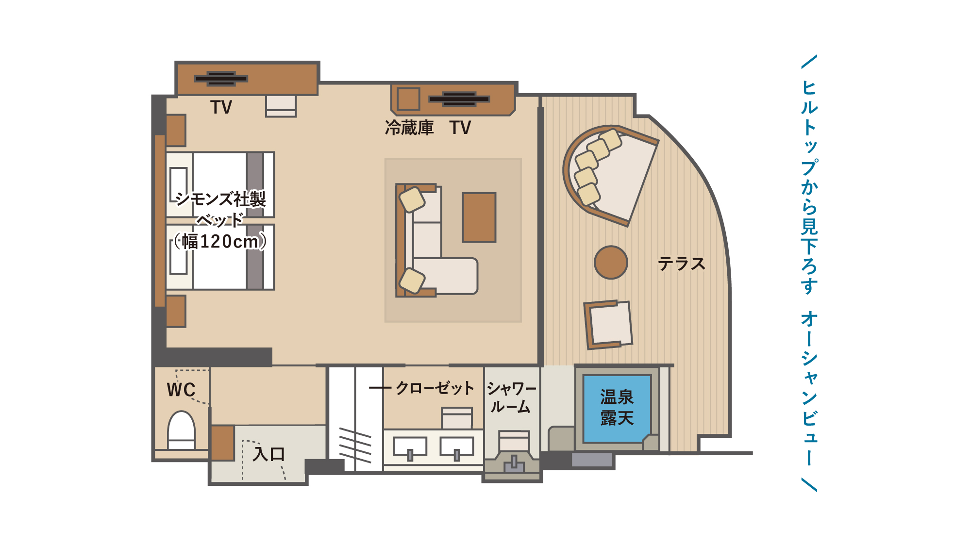温泉露天　プレミアテラスツイン（間取図）