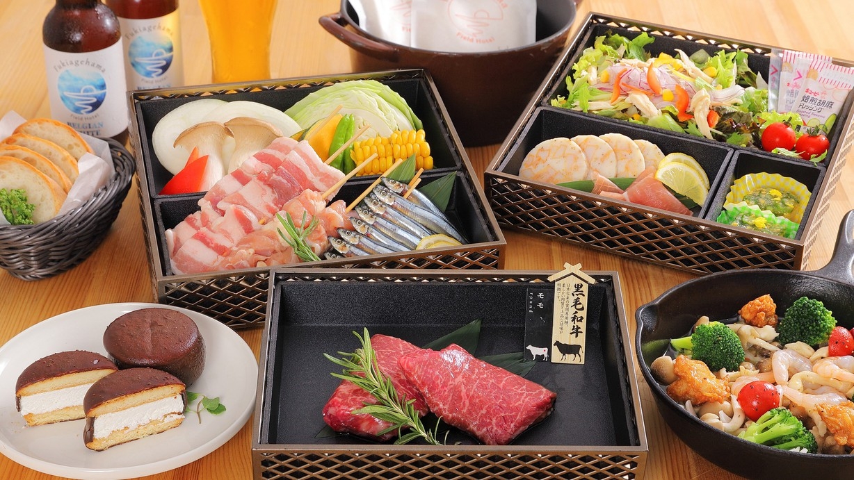 【グランピング】美味！鹿児島産肉づくしBBQコース（2食付）