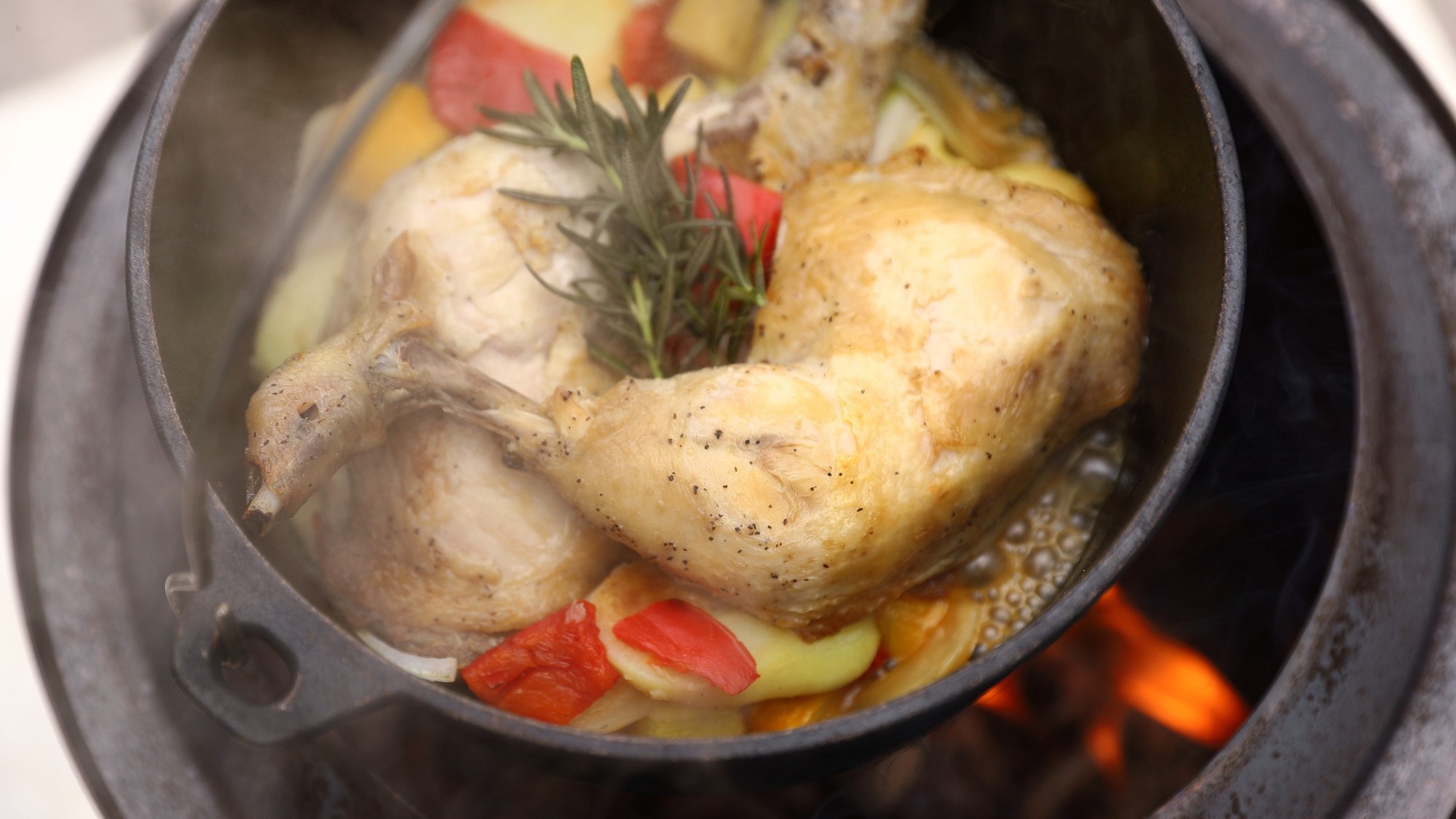 ≪ペットもOK≫【炭火で味わう！ダッチオーブンコース（全7品）】(2食付)