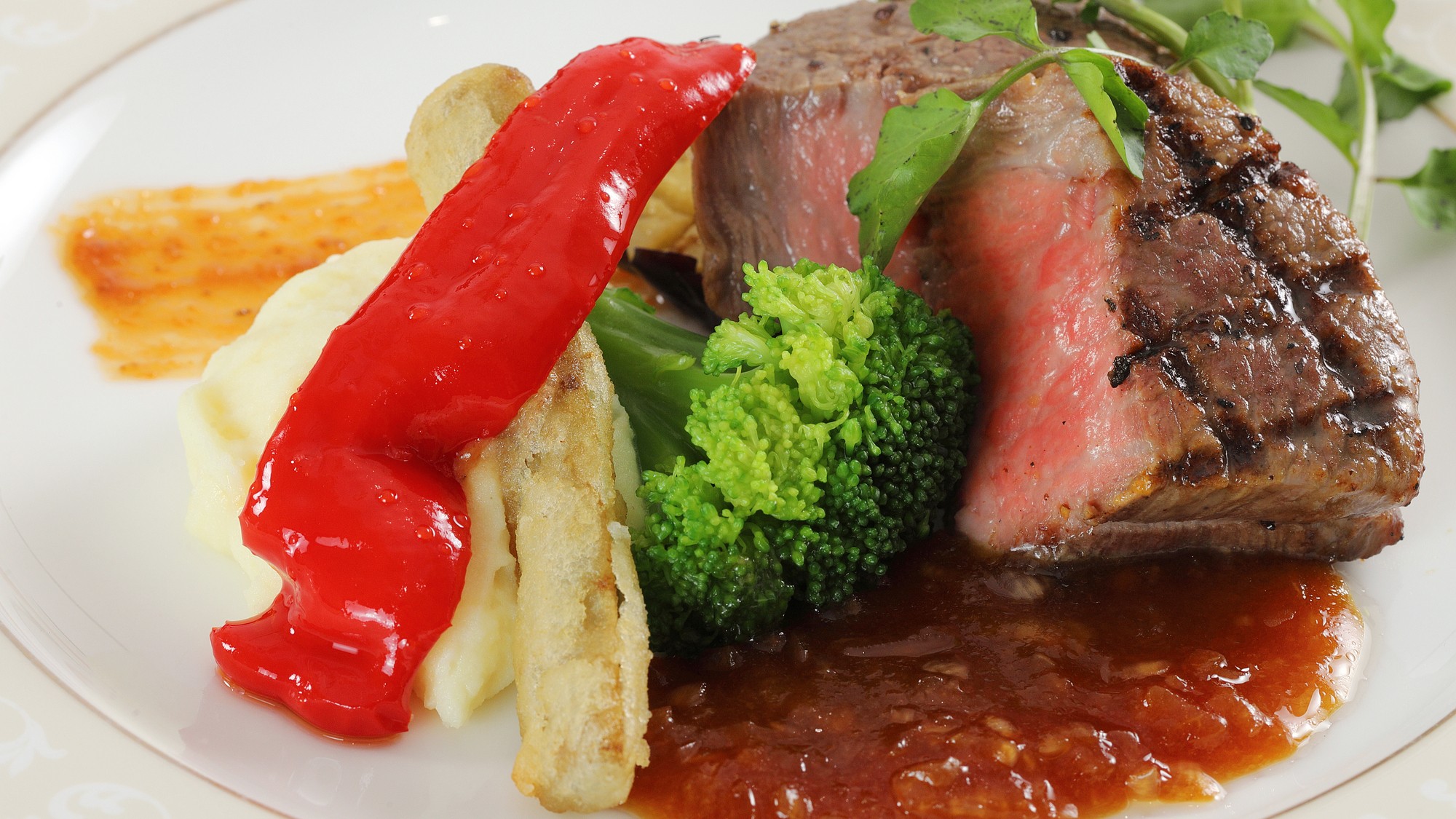 和牛フィレ肉の網焼き～自家製ジャポネソー