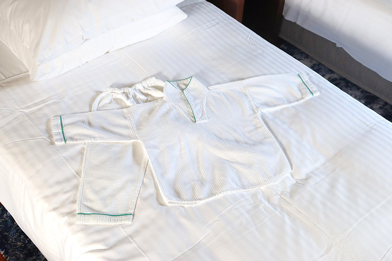 お子様用パジャマ（ワンサイズ）を無料で貸出しております。ご希望の際は事前にご連絡ください。