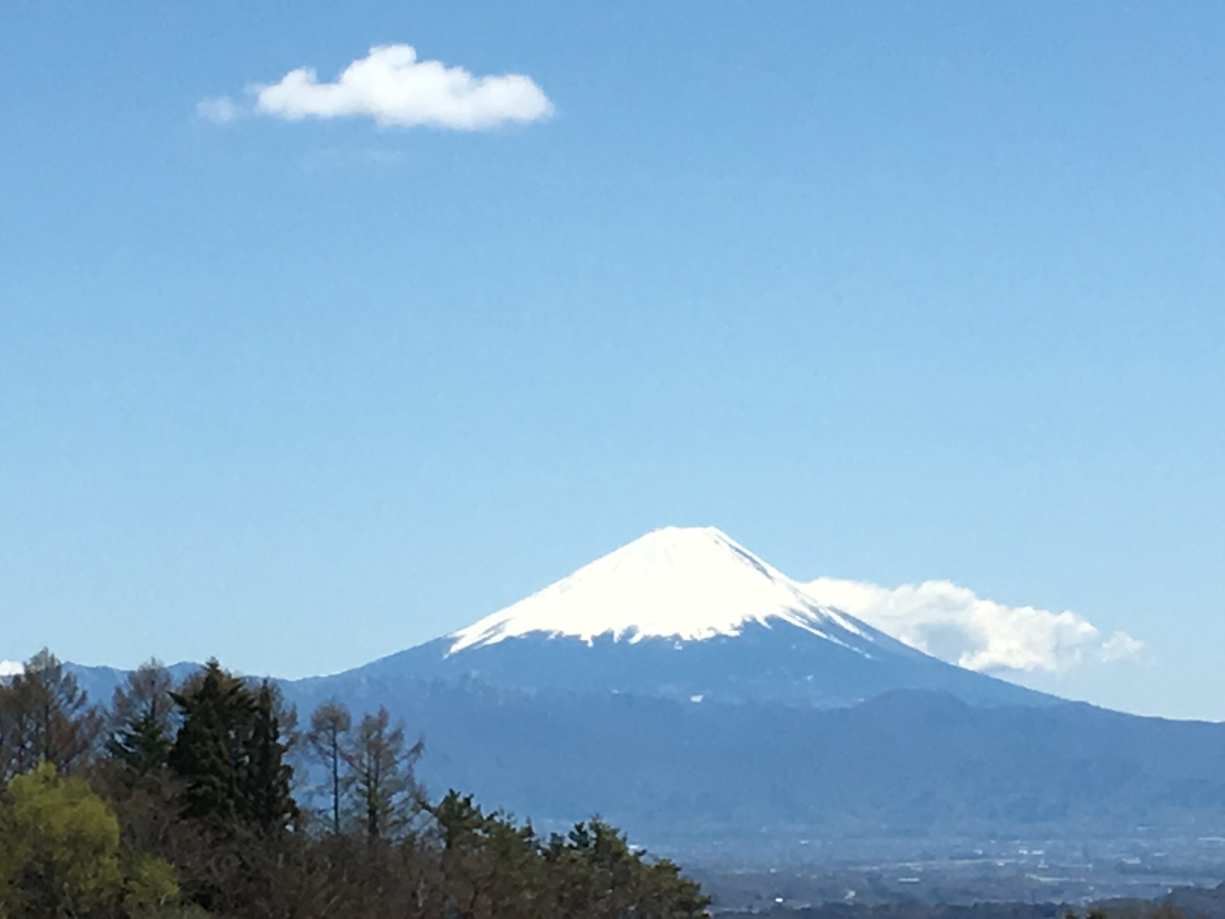 北杜市内から望む富士山（2020.4.19撮影）